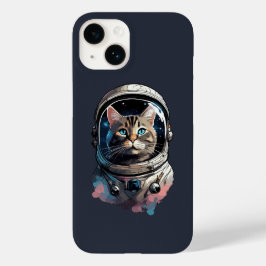Funda Para iPhone 14 De Case-Mate Arte Acuarela de Gato Astronauta en el Espacio