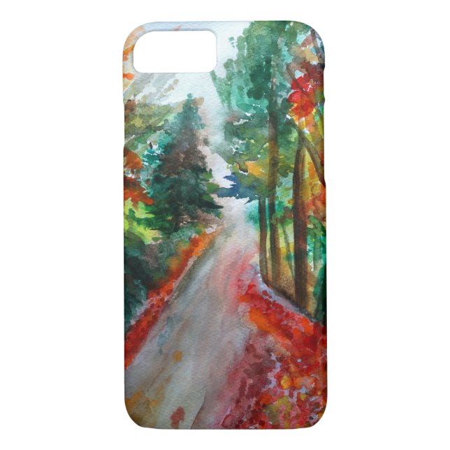 Funda De Case-Mate Para iPhone Arte acuático del paisaje otoñal (Reverso)