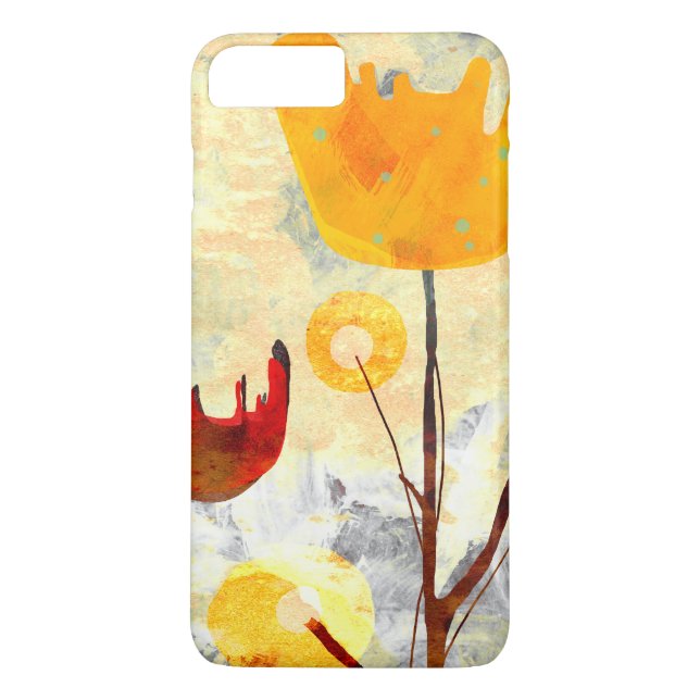 Funda De Case-Mate Para iPhone Arte acuático tulipán amarillo (Reverso)
