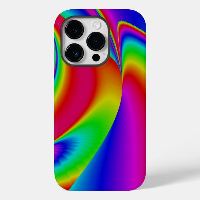 Funda De Case-Mate Para iPhone Arte arco iris abstracto en 3D (Reverso )