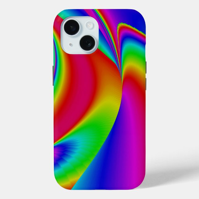 Funda De Case-Mate Para iPhone Arte arco iris abstracto en 3D (Reverso )