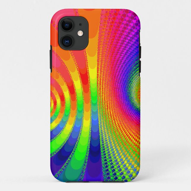 Funda De Case-Mate Para iPhone arte arco iris fractal (Reverso)