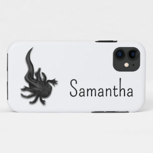 Funda Para iPhone 11 Arte Axolotélico Melanoico Negro