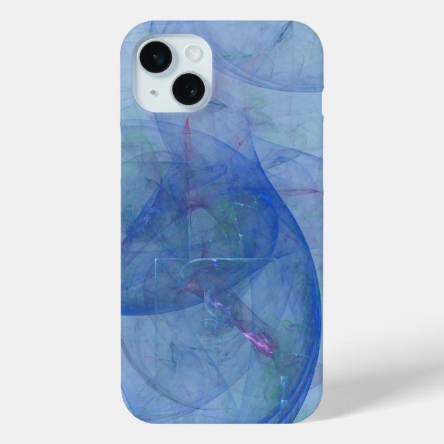 Funda De Case-Mate Para iPhone arte azul abstracto (Reverso )