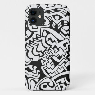 Funda Para iPhone 11 Arte blanco y negro de la calle de la pintada