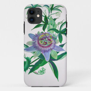Funda Para iPhone 11 Arte botánico de la flor de pasión