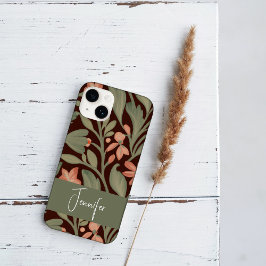 Funda Para iPhone 13 Pro Arte botánico vintage y estilo artesanal