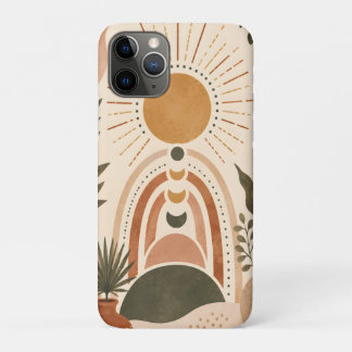 Funda Para iPhone 11 Pro Arte botánico y sol boho