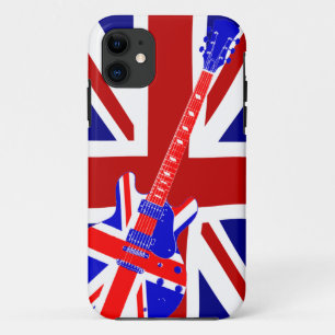 Funda Para iPhone 11 Arte británico 2 de la guitarra de Union Jack