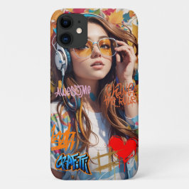 Funda Para iPhone 11 Arte callejero chica lindo y artístico personaliza