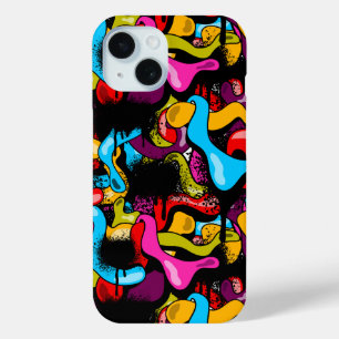 Funda Para iPhone 15 Arte Callejero de Hip Hop con Grafitis Coloridos