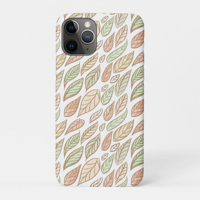 Funda De Case-Mate Para iPhone Arte caprichoso de hojas en pastel protector  (Reverso)