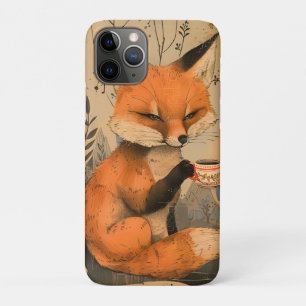 Funda Para iPhone 11 Pro Arte chino vintage lindo zorro con ceremonia de té