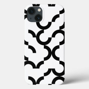 Funda Para iPhone 13 Arte circular negro, fresco, moderno y urbano