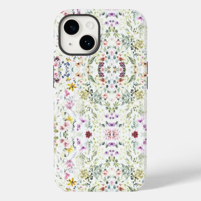 Funda De Case-Mate Para iPhone Arte de acuarela botánica (Reverso )