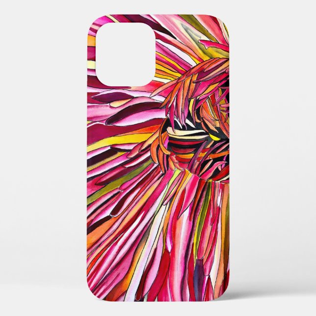 Funda De Case-Mate Para iPhone Arte de acuarela de crisantemo flor (Reverso )