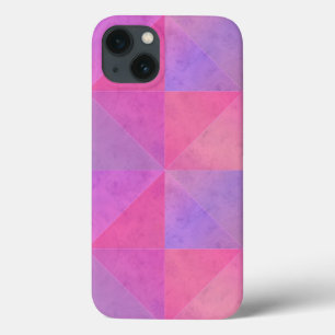 Funda Para iPhone 13 Arte de acuarela de triángulos rosados y púrpuras