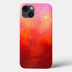 Funda Para iPhone 13 Arte de Acuarela en Rojos, Naranja y Amarillo