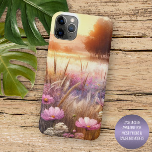 Funda Para iPhone 11 Pro Max Arte de Acuarela Floral de Girasoles Coloridos en