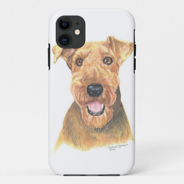 Funda De Case-Mate Para iPhone Arte de Airedale Terrier (Reverso)