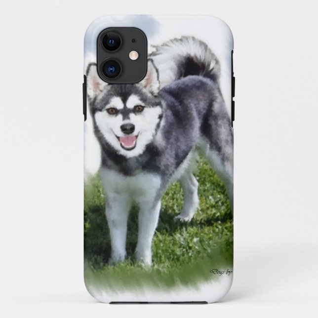Funda De Case-Mate Para iPhone Arte de Alaskan Klee Kai (Reverso)