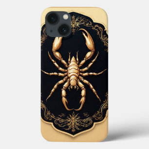 Funda Para iPhone 13 Arte de Araña Dorada de Lujo