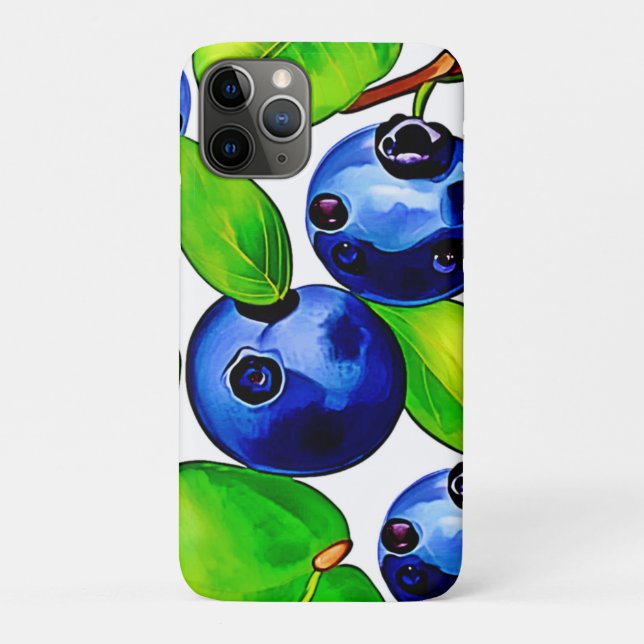 Funda De Case-Mate Para iPhone Arte de arándano fresco (Reverso)