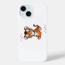 Arte de cachorro de tigre con mariposas rosadas -