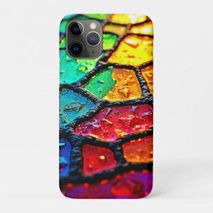Funda Para iPhone 11 Pro Arte de cerca de vidrio teñido de arcoíris