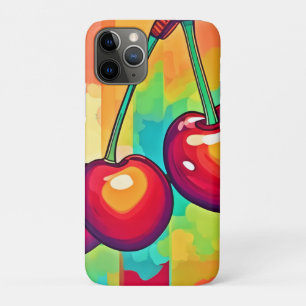 Funda Para iPhone 11 Pro Arte de Cereza Vibrante