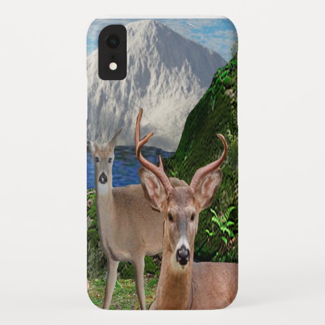 Funda De Case-Mate Para iPhone Arte de ciervos (Reverso)