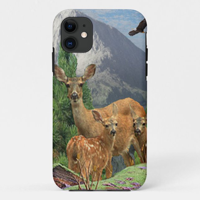 Funda De Case-Mate Para iPhone Arte de ciervos (Reverso)
