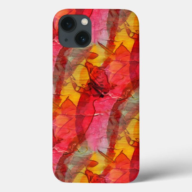 Funda De Case-Mate Para iPhone Arte de color rojo (Reverso)