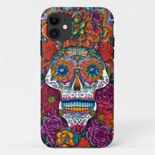 Funda Para iPhone 11 Arte de Cráneo de Azúcar - Belleza Mesmerizadora