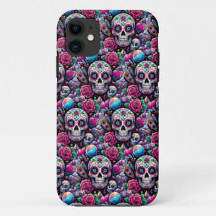 Funda Para iPhone 11 Arte De Cráneo De Azúcar - Inmortalidad Floral