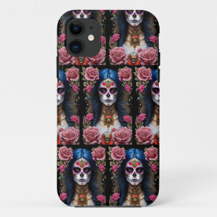Funda Para iPhone 11 Arte de Cráneo de Azúcar - Mujer Tradicional