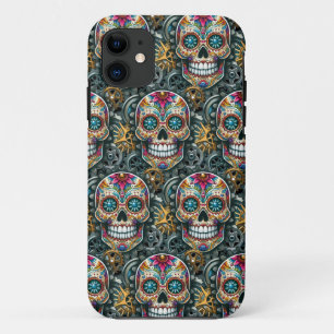 Funda Para iPhone 11 Arte de Cráneo de Azúcar - Steampunk Conoce la Tra