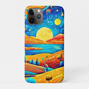 Funda Para iPhone 11 Pro Arte de dibujos animados surrealistas de La Noche