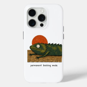 Funda Para iPhone 15 Pro Arte de dragón barbudo en modo de asoleo permanent