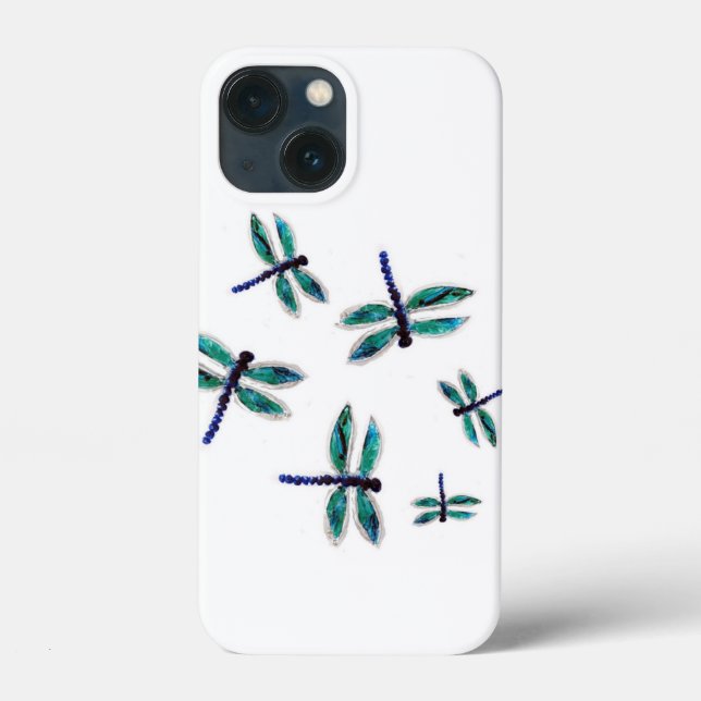 Funda De Case-Mate Para iPhone Arte de Dragonfly turquesa (Reverso )