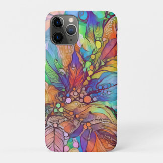 Funda Para iPhone 11 Pro Arte de enredo frondoso surrealista de colores sal
