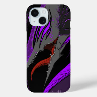 Funda Para iPhone 15 Arte de Fantasía Anime Oscura Cuervo y Demonio