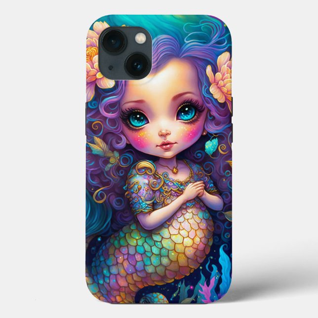 Funda De Case-Mate Para iPhone Arte de fantasía con sirena (Reverso )