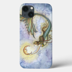 Funda Para iPhone 13 Arte de Fantasía de Sirena de la Luna de Mar Profu