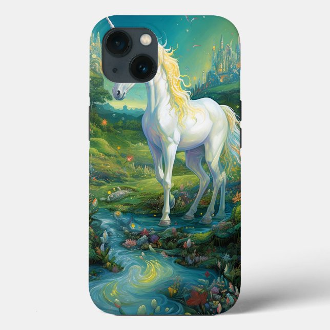 Funda De Case-Mate Para iPhone Arte de fantasía de Unicorn (Reverso )