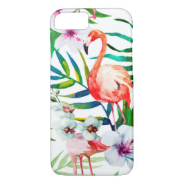 Funda Para iPhone 8/7 Arte de flamingo tropical