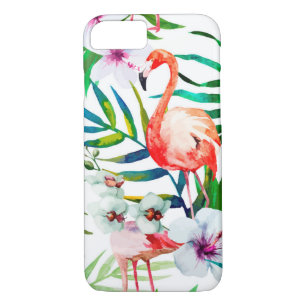 Funda Para iPhone 8/7 Arte de flamingo tropical