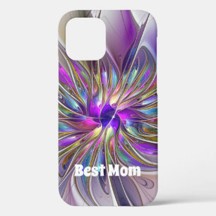 Funda Para iPhone 12 Arte de flores fractales abstractas y enérgicas pa