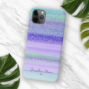 Funda Para iPhone 11 Pro Max Arte de franja personalizada rosa verde azul púrpu
