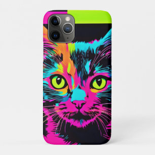 Funda Para iPhone 11 Pro Arte de Gatito Cyberpunk